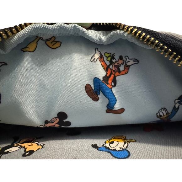 Disney Parks Loungefly Mickey Mouse Fabulous 5 Faces Denim Mini Backpack - NWT